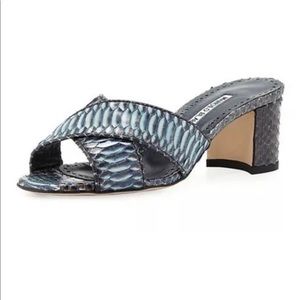 Manolo Blahnik snake slide sandals sz 40